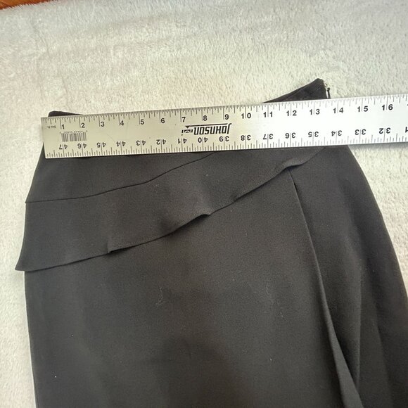 Etro Womens Black Ruffle Wrap Skirt Size 42 Career Lined Made In Italy New $829 - Picture 6 of 8